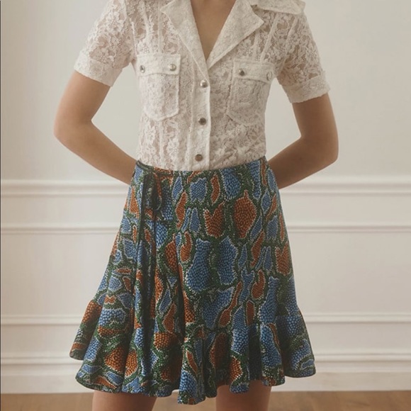 ‼️SOLD chloe python print ruffle mini skirt 2018 - Picture 2 of 5